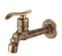 Grifo de Pared Grifo de latón tallado antiguo, grifos decorativos for jardín al aire libre for lavadora, grifo fregona for inodoro lujo(Model 13)