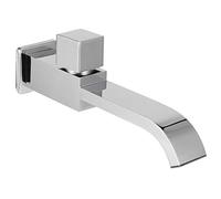 Grifo de Pared Latón Macizo Cromo, Cascada Fría Única G1/2, 18 cm, Moderno y Sencillo para Lavabo, Montaje en Pared