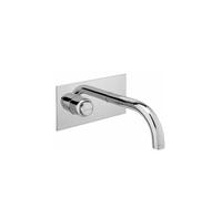 Grifo de pared monomando para lavabo con temporizador eficiente Tube de Unisan - Con válvula click-clack