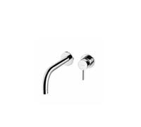 Grifo de pared monomando para lavabo de 21 cm latón acabado cromo Tube de Unisan - Sin válvula