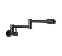 Grifo de pared negro for agua fría individual, caño giratorio de 360 grados, grifo de baño con cuello plegable Comercial
