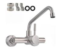 Grifo de pared para cocina giratorio 360°, extensión de grifo frío y caliente, grifo monomando de cocina, grifo mezclador de acero inoxidable, mezclador monomando para fregadero, cocina, baño