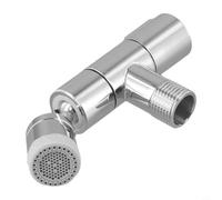 Grifo de piscina de acero inoxidable montado en la pared con rotación de 360° para fregadero de baño al aire libre y balcón, interfaz G1/2 pulgadas, opciones de color plateado/gris/blanco (plata)