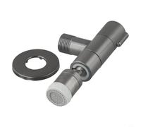 Grifo de piscina montado en la pared para fregadero al aire libre y baño, grifo giratorio de 360° en plata, gris, blanco, interfaz G1/2 pulgadas, construcción de acero inoxidable (gris)