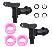 Grifo de Plástico,3/4 Grifo Cubeta de Plástico,2 Grifo de Salida para Barril de Lluvia,Grifo de Plástico de Cubo de Lluvia,Grifo de Depósito IBC,Grifo de Plástico para Cubo de Lluvia con Cinta Sellado