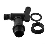 Grifo de plástico extraíble para colillas de agua, material seguro para alimentos, diseño de fácil limpieza, grifo de colección de agua de lluvia, negro, rosca gruesa de 26,2 mm, junta de tubería de