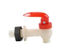 Grifo de plástico para botella de vino para tarro, tanque de agua y dispensador de bebidas, interruptor de válvula sin goteo, boquilla de vertido fácil de instalar, material de grado alimenticio, rojo