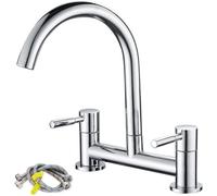 Grifo de puente de doble palanca con dos orificios de instalación, 180 mm de distancia entre ejes, para montaje en cubierta y grifo mezclado