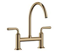 Grifo de puente de dos orificios Dornbracht VAIA para lavabo y ducha profesional, alcance de 241 mm, 19815809-39, Color: Latón oscuro cepillado