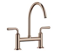 Grifo de puente de dos orificios Dornbracht VAIA para lavabo y ducha profesional, alcance de 241 mm, 19815809-42, Color: bronce cepillado