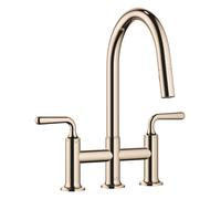 Grifo de puente de tres orificios Dornbracht VAIA con función de ducha abatible, alcance de 240 mm, 19870809-47, Color: Champán