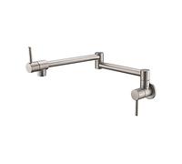 Grifo de relleno de marihuana montada en la pared, grifo de restaurante de cocina estirable plegable con brazo de doble articulación de un solo orificio de brazo columpio dos manijas, toque de