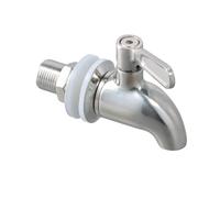 Grifo de Repuesto para Dispensador de Bebidas, Acero Inoxidable, para Agua Caliente Fría, Cerveza, Vino, Zumo, Botella, Cubo - Plata (16 mm)