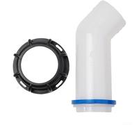 Grifo de salida de tanque IBC para almacenamiento de agua de lluvia de 1000 L, adaptador de válvula de drenaje de 55 mm y 60 mm con tubo de codo, accesorio de sistema de riego de jardín, blanco y