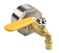 Grifo de salida DN50 de acero inoxidable para tonelada de 200 L, espiga de agua de 2 pulgadas con 3 sellos de junta tórica, válvula dispensadora de aceite y agua a prueba de fugas compatible con