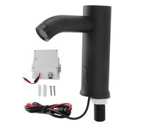 Grifo de Sensor de Movimiento Automático, Grifo de Fregadero sin Toque con Sensor Infrarrojo, para Cocina de Baño, Energía de Batería, Negro, Acero Inoxidable