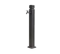 Grifo de suelo con soporte, Outdoor Garden Faucet Freestanding Vertical Hydrant with Copper and Stainless Steel Hose Stand Black 114cm(Black2)
