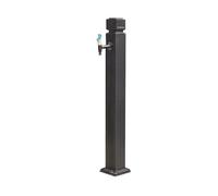 Grifo de suelo con soporte, Outdoor Garden Faucet Freestanding Vertical Hydrant with Copper and Stainless Steel Hose Stand Black 114cm(Black4)