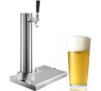 Grifo de torre de cerveza, dispensador de un solo grifo de acero inoxidable con bandeja de goteo, fácil instalación para cerveza, jugo y refrescos