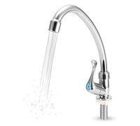 Grifo de un solo orificio de una manija, grifo de fregadero de agua fría de alto arco con boquilla de salida de plástico Grifo de agua fría para cocina, baño, jardín