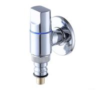 Grifo de válvula angular de cobre montado en la pared para lavadora, cubo de fregona y uso en piscina, rosca G1/2 pulgadas, válvula de control de agua con acabado de latón a prueba de fugas para baño
