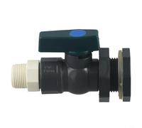 Grifo de válvula de PVC de 3/4 pulgadas para contenedores de agua de lluvia con conexión de tornillo de mamparo y adaptador de manguera, control de flujo ajustable adecuado para acuarios, piscinas y