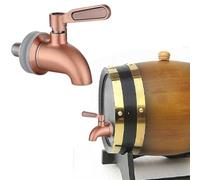 Grifo de vino de acero inoxidable 304 con válvula de bola para dispensador de bebidas, grifo a prueba de fugas en oro espejo, 16 mm de diámetro para zumo y agua (oro rosa cepillado (16 mm)