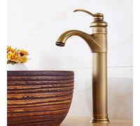 Grifo del Fregadero Vintage Baño del Grifo, Grifo de baño Latón Antiguo, tocador de tocador Vintage frío, Grifo de Fregadero de baño de un Solo Agujero de hoyo