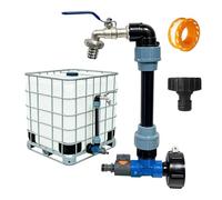 Grifo Deposito 1000 Litros De Cuello De Cisne,2 In 1 Adaptador De Depósito Ibc Deposito Agua 1000 Litros,Juego De Válvulas Para Ibc,Válvula Y Tubo De Cuello De Cisne Incluidos 3/4 De Pulgad