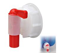 Grifo DIN 61, Tapón Dosificador para Bidón, Grifo Blanco y Rojo, con Rosca DIN 61, para Bidón de 15 - 60 Litros