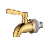 Grifo dispensador de bebidas de acero inoxidable con filtro de malla con mango en T de construcción 304, se adapta a agujeros de 12 a 14 mm para vino, cerveza, jugo, hogar, bar, dorado, a prueba de