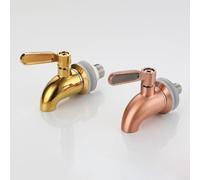 Grifo dispensador de vino de acero inoxidable 304 para bebidas, jugo, agua fría y caliente para grifo de espiga con acabado dorado con válvula de bola, compatible con barriles de vino, remojo (espejo