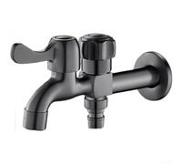 Grifo doble del divisor del agua del control del acero inoxidable para la extensión de la lavadora, conector gemelo del babero de la manguera (I)