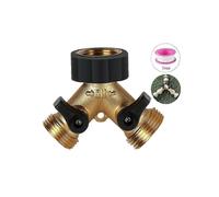 Grifo doble para lavadora con distribuidor en Y de 2 vías y 3/4 de pulgada para la conexión de 2 electrodomésticos.