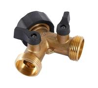 Grifo doble para lavadora, divisor de grifo de manguera de jardín de 2 vías, grifo exterior