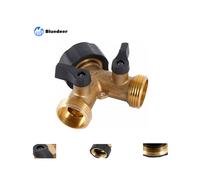 Grifo doble para lavadora, divisor de manguera de jardín en forma de Y de 2 vías para mangueras de suministro de 3/4", grifo para exteriores