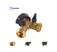 Grifo doble para lavadora, divisor de manguera de jardín en forma de Y de 2 vías para mangueras de suministro de 3/4", grifo para exteriores