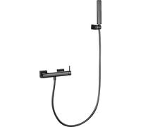 Grifo Ducha Monomando Baño Diseño Moderno con Kit Completo Flexo 1,8 m y Mango | Grifo Bañera y Ducha Latón Anticorrosión Cartucho Cerámico | Grifería Ducha | IMEX Toscana BDT064-5 (Black gun metal)