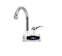 Grifo eléctrico con calentador de agua instantáneo, Btstil giratorio 360° de acero inoxidable con agua instantánea, grifo de calentador eléctrico 220V con pantalla LCD de temperatura para la cocina
