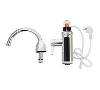 Grifo Eléctrico de Calentamiento Instantáneo 3kw Eu Plug Pantalla Digital | Cocina y Hogar, Blanco, Plástico y Acero Inoxidable, Instalación Fácil, Uso 220v y Presión 0,04-0,6mpa