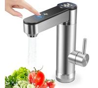 Grifo Eléctrico Instantáneo 3300W 220V, Grifo Mezclador de Agua Caliente y Fría con Pantalla LED Digital, para Fregadero de Cocina, Baño y Lavabo del Hogar