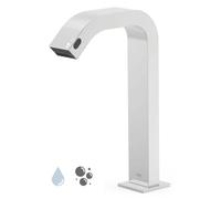 Grifo electrónico con dispensador de jabón automático para lavabo con acabado cromado Tres