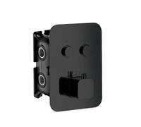 Grifo empotrado de ducha termostático cuadrado 2 vías de diseño moderno de acabado negro mate de Imex - Negro / Latón / Imex