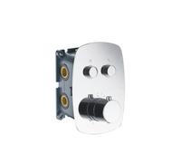 Grifo empotrado de ducha termostático de 2 vías fabricado en latón de acabado cromado de Imex