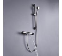 Grifo en Cascada para Bañera con Barra de Ducha Pared de 15 Cm Grifo Bañera y Ducha,Gris Pistola