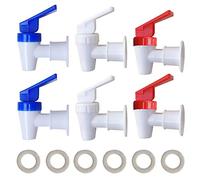 Grifo enfriador de repuesto - 2 blancos y 2 rojos y 2 azules dispensadores de agua - Espiga de plástico de rosca interna