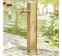 Grifo Exterior anticongelante con Doble Salida, Columna de Agua Vertical para jardín, Toma de Manguera Independiente, Soporte para Manguera a Prueba de heladas (Tamaño: 50 x 10,5 cm)