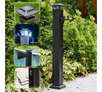 Grifo exterior con luz solar, columna de agua, soporte de manguera independiente, grifo de agua de pie, grifo de agua anticongelante con grifo corto + rociador de 110 cm, c,With Dual Faucet-110cm