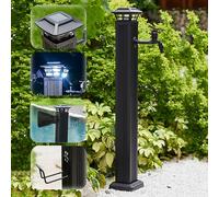 Grifo exterior con luz solar, columna de agua, soporte de manguera independiente, grifo de agua de pie, grifo de agua anticongelante con grifo corto + rociador de 110 cm, c,With Long Faucet-110cm