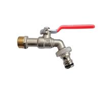 Grifo Exterior Jardin Grifo de grifo for exterior jardín DN15 DN20, anticongelante, cobre doble Control for lavadora y fregadero cocina(DN20 red handle)